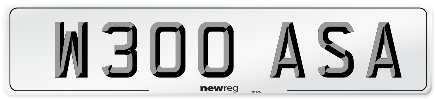 W300 ASA Number Plate from New Reg